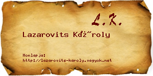 Lazarovits Károly névjegykártya