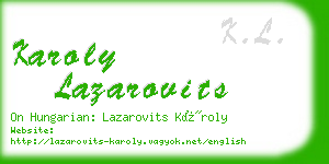 karoly lazarovits business card